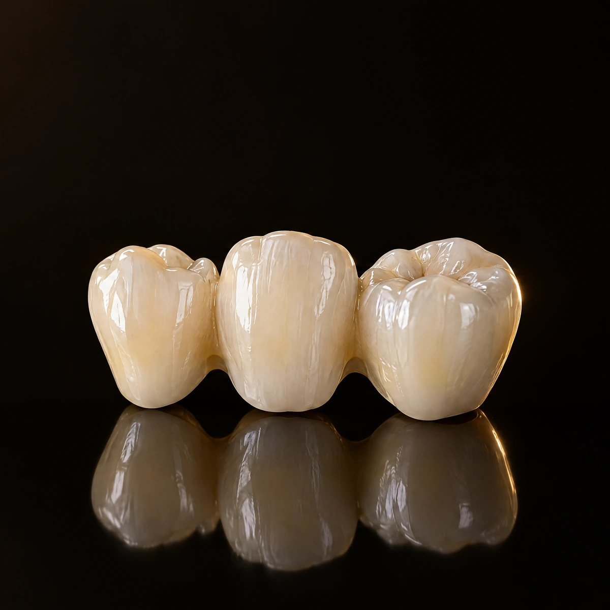 Illustration of a porcelain dental bridge